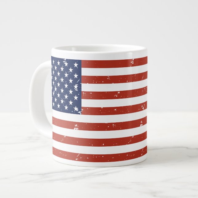 Café Grande Taza del jumbo de la bandera americana del estilo (Izquierda)