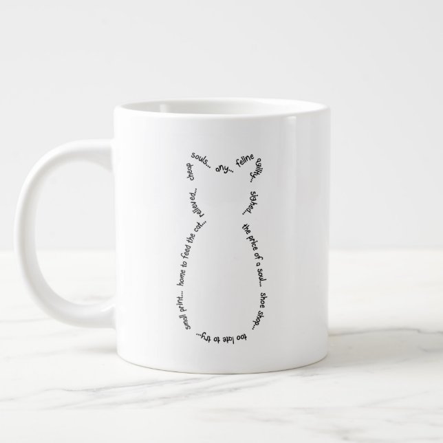 Café Grande Taza del jumbo de la historia del gato (Izquierda)