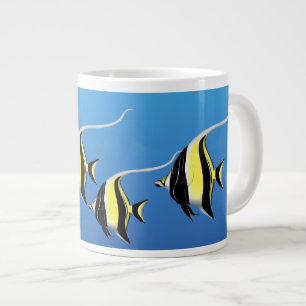 Café Grande Taza del jumbo de los pescados del arrecife de