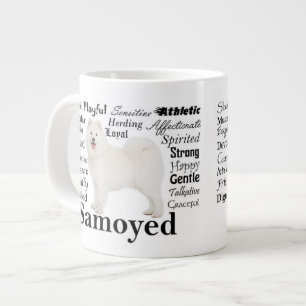 Café Grande Taza del jumbo de los rasgos del samoyedo
