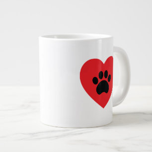 Café Grande Taza del jumbo del corazón de la impresión de la