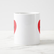 Taza del jumbo del corazón de la impresión de la