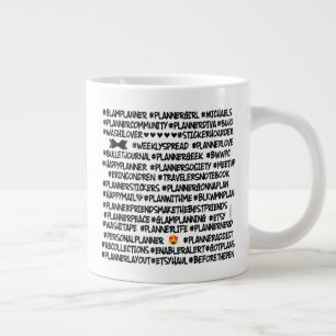 Café Grande Taza del jumbo del planificador de Hashtag del
