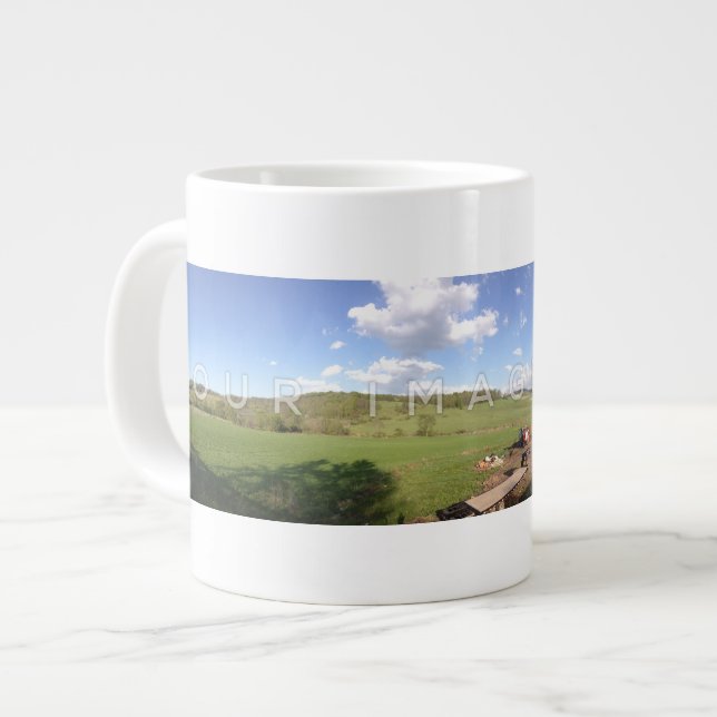 Café Grande Taza enorme de encargo de la foto panorámica de (Izquierda)