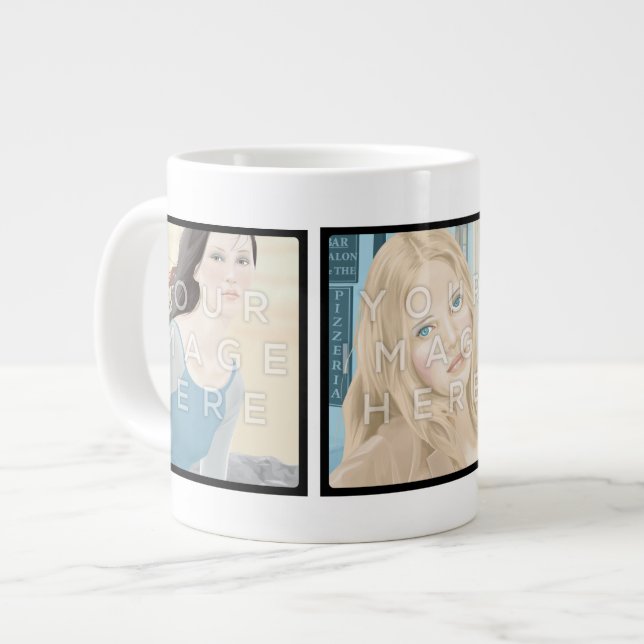 Café Grande Taza enorme de encargo personalizada 3-Photo de (Izquierda)