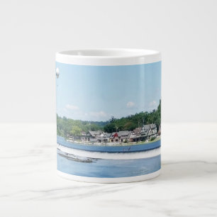 Café Grande Taza enorme - fila de la casa barco en