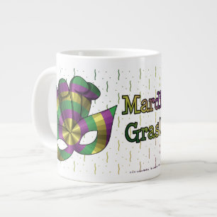Café Grande Taza especial de máscara de Mardi Gras
