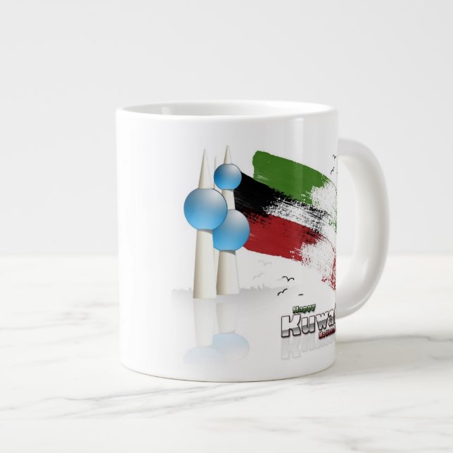Café Grande Taza feliz del día nacional de Kuwait (Derecha)