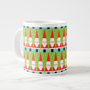 Café Grande Taza geométrica retra del jumbo de Santa