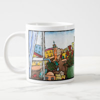 Taza hermosa del jumbo de Jaffa del Kis-Lev de