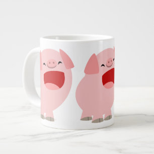 Café Grande Taza Jumbo de Cerdo Cantando de Dibujos Animados B