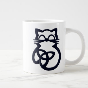Café Grande Taza Jumbo del Nudo de la Trinidad Céltica Gato Ne