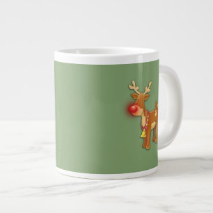 Café Grande Taza linda del jumbo del navidad del reno de