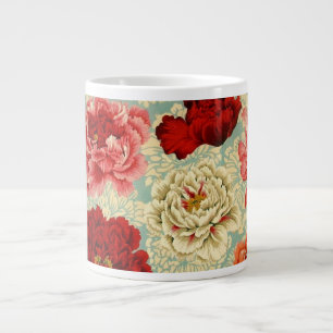 Café Grande Taza Peony del brocado" de la tela de Philip