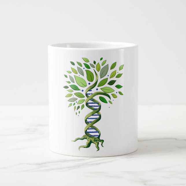 Café Grande Taza X-Grande del árbol de la DNA (Frente)