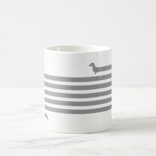 Café Gris divertido de la taza del dachshund