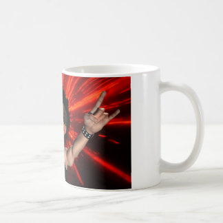 Café Gritos locos y taza de los rayos laser
