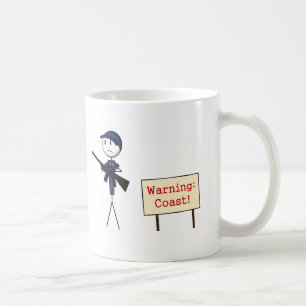 Café Guardacostas "que advierte: Taza de cerámica de l