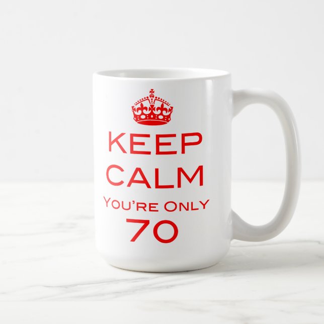 Café Guarde la calma que usted es taza de solamente 70 (Derecha)