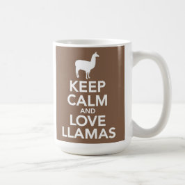 Café Guarde la calma y ame la taza de las llamas