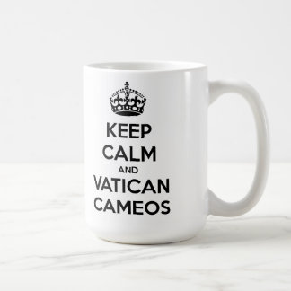 Café Guarde la calma y la taza de los camafeos de