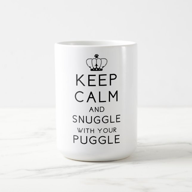Café Guarde la calma y Snuggle con su taza de Puggle (Centro)