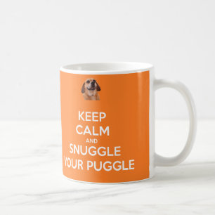 Café Guarde la calma y Snuggle su TAZA de Puggle -