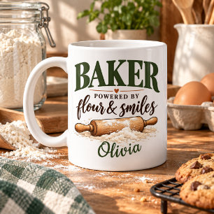 Café Harina de panadero personalizada y taza de nombre