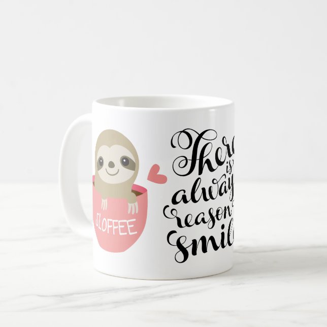 Café Hay siempre razón para sonreír: Taza de la pereza (Anverso izquierdo)