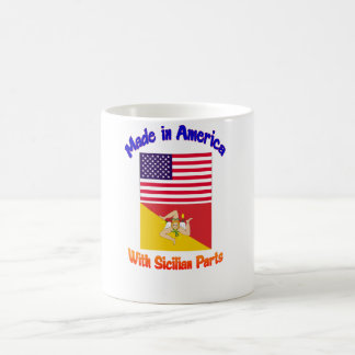 Café Hecho en América con la taza siciliana de las
