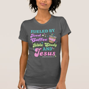 Café helado, estudio de la Biblia y camiseta de Je