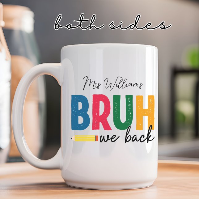 Café Hermano Volvemos para Taza Personalizada de Maestr (back to school mug, student coffee mug, teacher coffee mug, funny school mug, custom school gift,)