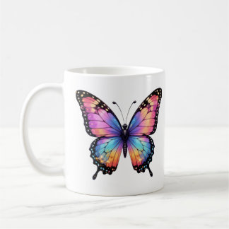 Café Hermosa taza con imagen de mariposa