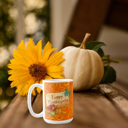 Café Hermosa Taza Feliz Día de Acción de Gracias con Di