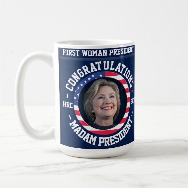 Café ¡Hillary ganó la elección! Taza de la celebración (Izquierda)