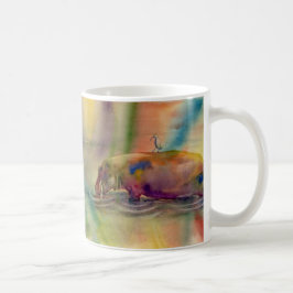 Café Hippy Dippy, taza del arte de la acuarela