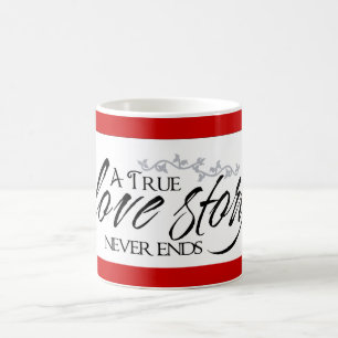 Café Historia de amor verdadero nunca termina Taza de c