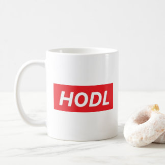 Café HODL (asimiento) su taza de Cryptocurrency Bitcoin