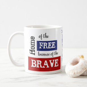 Café "Hogar de los libres por los valientes" taza de ca