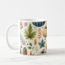Hojas de otoño de la taza de calabaza de agua