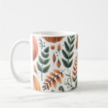 Hojas de otoño de la taza de calabaza de agua