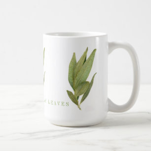 Café HOJAS FRESAS DE LAUREL Taza Alta Blanca