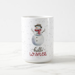 Café "Hola Invierno" Taza de muñeco de nieve