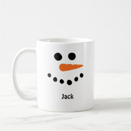 Café Hombre de nieve enfrenta taza de café. Personaliza