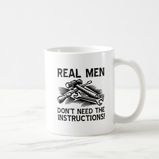 Café Hombres de Verdad Taza Divertida (Derecha)