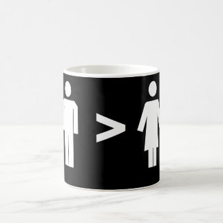 Café Hombres mayores que la taza blanca de la mujer