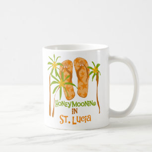 Café Honeymooning en la taza de St Lucia