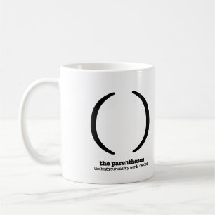 Café Humor de la puntuación de paréntesis de la taza