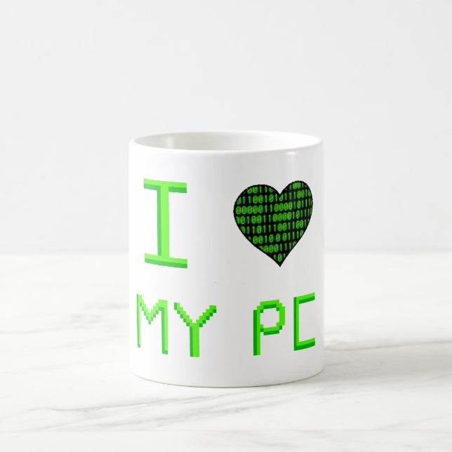 Café I corazón mi taza de la PC (Centro)
