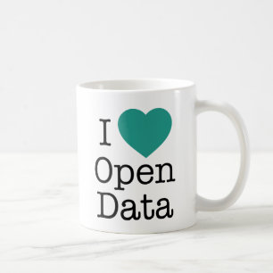 Café I taza abierta de los datos del corazón